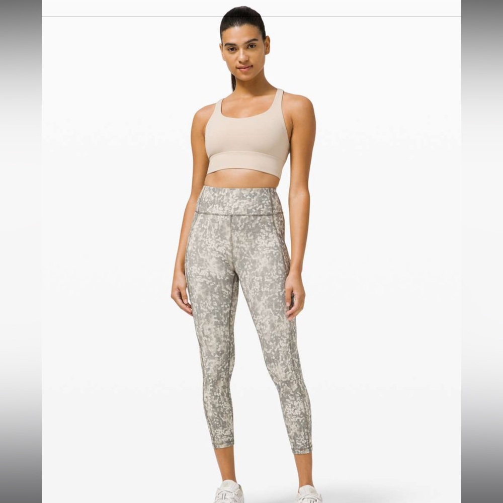 Lululemon Invigorate High-Rise Crop 23" Gritstone White Opal Multi size 6